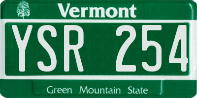 VT license plate YSR254