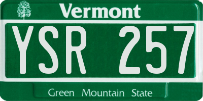 VT license plate YSR257