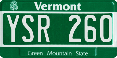 VT license plate YSR260