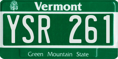 VT license plate YSR261