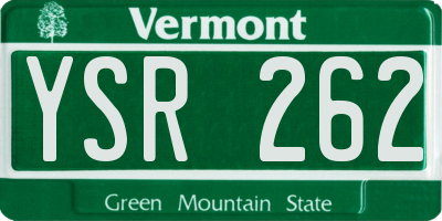 VT license plate YSR262