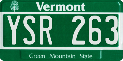 VT license plate YSR263