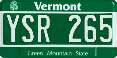 VT license plate YSR265
