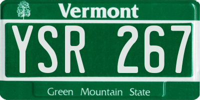 VT license plate YSR267