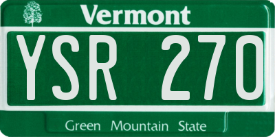 VT license plate YSR270