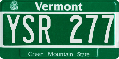 VT license plate YSR277