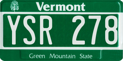 VT license plate YSR278