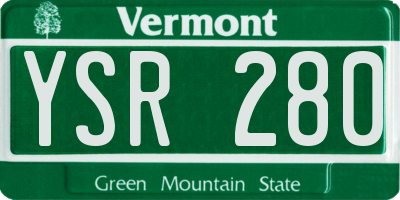 VT license plate YSR280