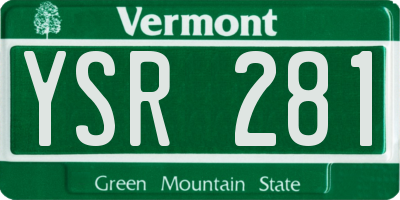 VT license plate YSR281