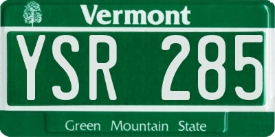 VT license plate YSR285