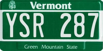 VT license plate YSR287