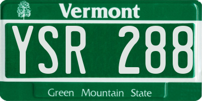 VT license plate YSR288