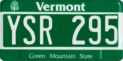 VT license plate YSR295