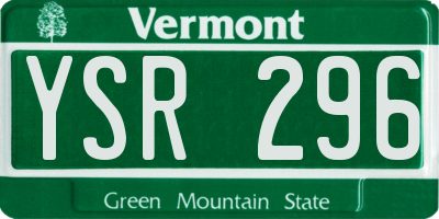VT license plate YSR296