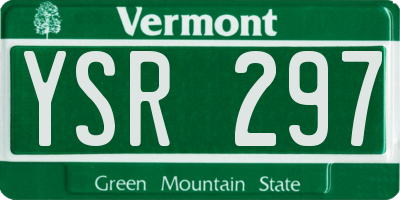 VT license plate YSR297