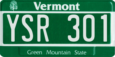 VT license plate YSR301