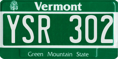 VT license plate YSR302