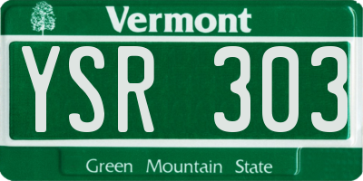 VT license plate YSR303