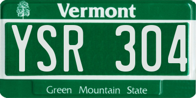 VT license plate YSR304