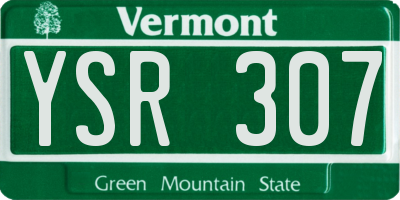 VT license plate YSR307