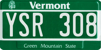 VT license plate YSR308