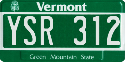 VT license plate YSR312