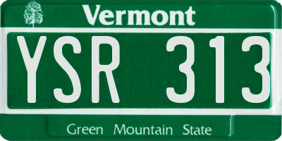 VT license plate YSR313