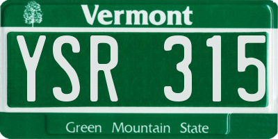 VT license plate YSR315