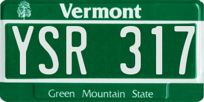 VT license plate YSR317