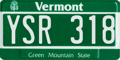 VT license plate YSR318