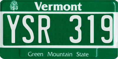 VT license plate YSR319