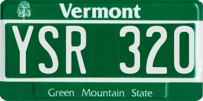 VT license plate YSR320