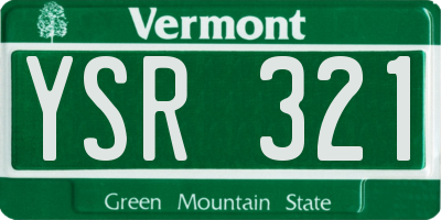 VT license plate YSR321