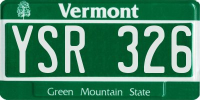 VT license plate YSR326