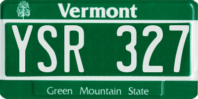 VT license plate YSR327