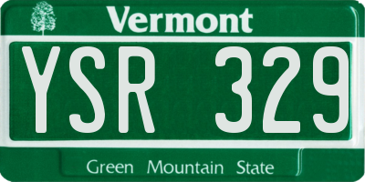 VT license plate YSR329