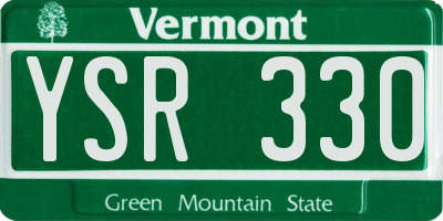 VT license plate YSR330