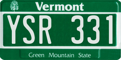 VT license plate YSR331
