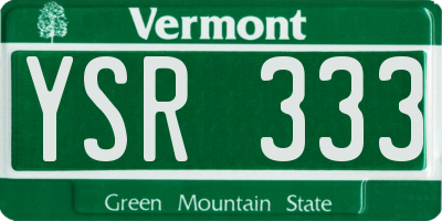 VT license plate YSR333