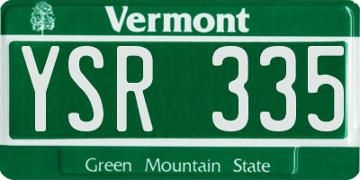 VT license plate YSR335