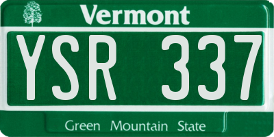 VT license plate YSR337