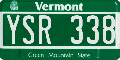 VT license plate YSR338