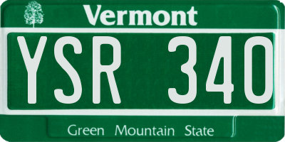 VT license plate YSR340