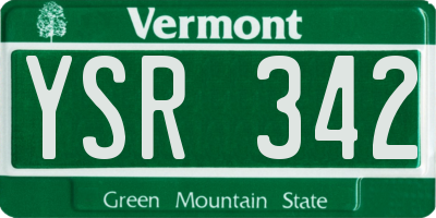 VT license plate YSR342