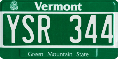 VT license plate YSR344