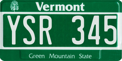 VT license plate YSR345