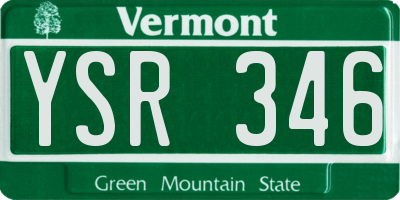 VT license plate YSR346