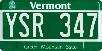 VT license plate YSR347