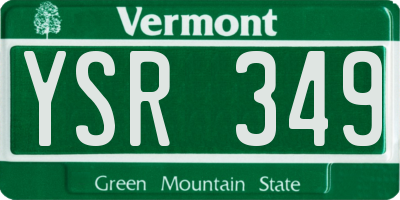 VT license plate YSR349
