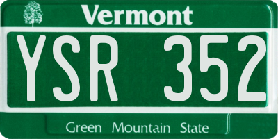 VT license plate YSR352